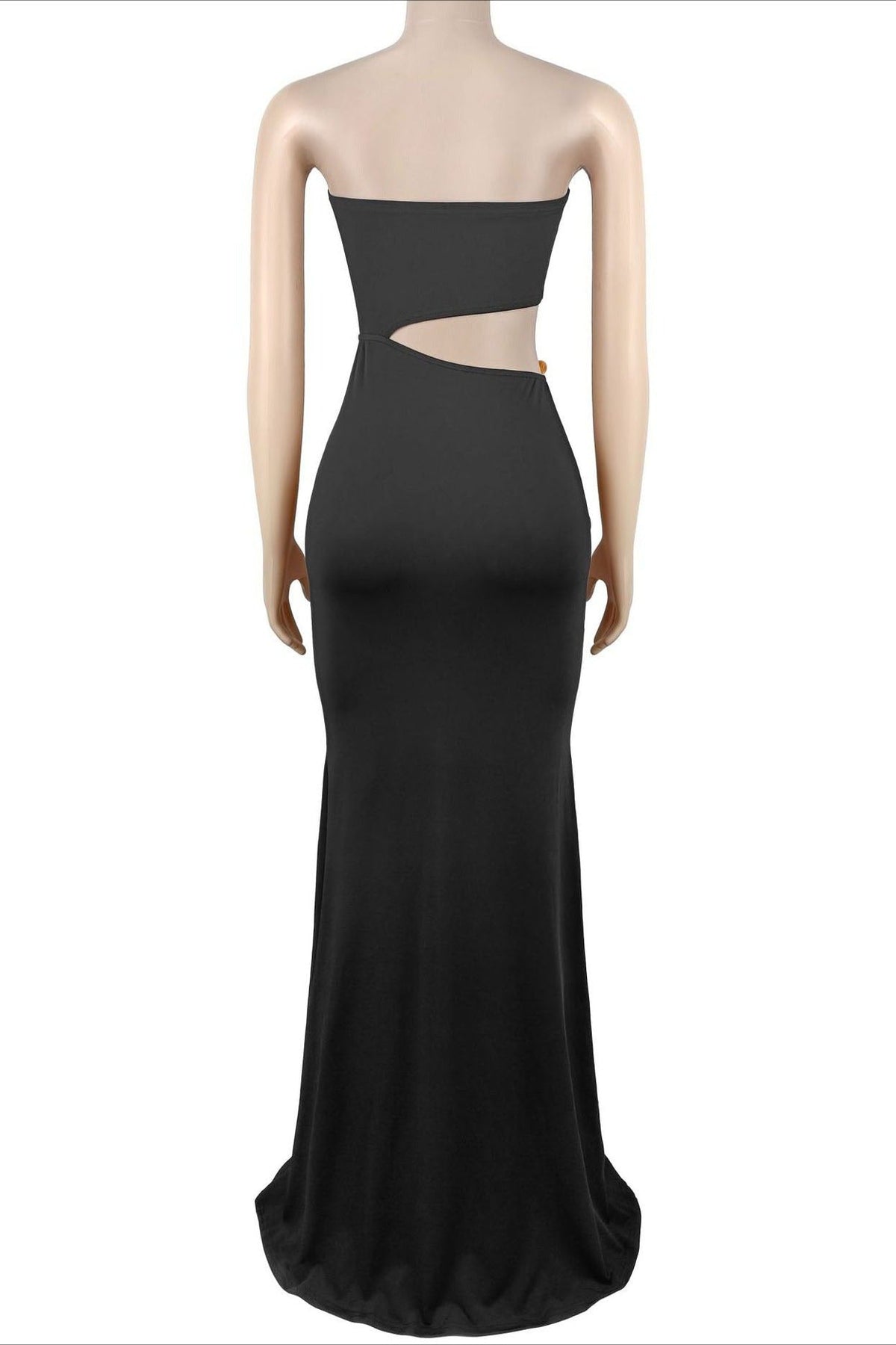 Strapless Hardware Cutout Maxi Dress Lavish Daily