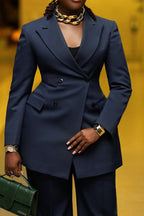 Blazer Lapel Collar & Pants Set Lavish Daily