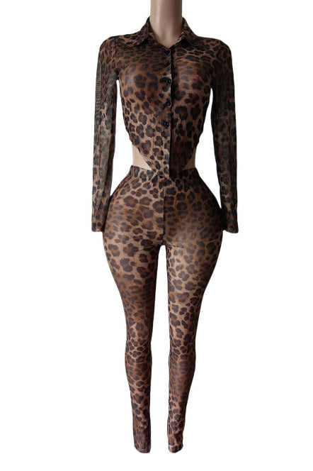 Mesh Printed Tie Split Set Lavish Daily