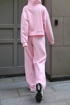 Hooded Zip Sweatshirt & Drawstring Pants Set Lavish Daily