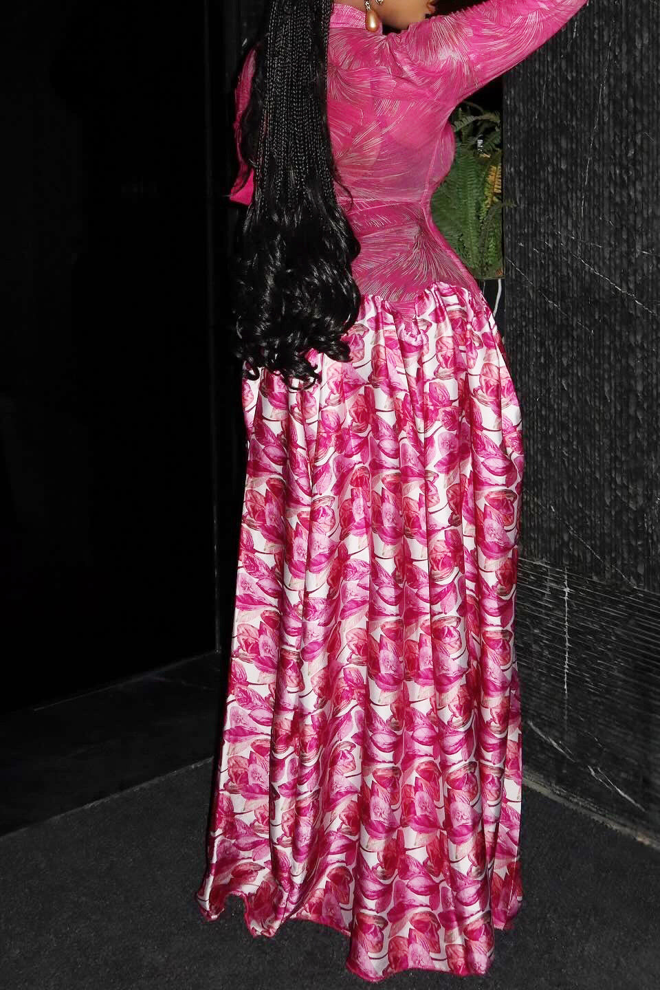 Mock Neck Mesh Floral Maxi Dress Lavish Daily