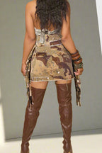 Camouflage Tassel Skirt Lavish Daily