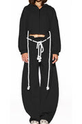 Drawstring Hoodie & Wide Leg Pants Set LavishDaily