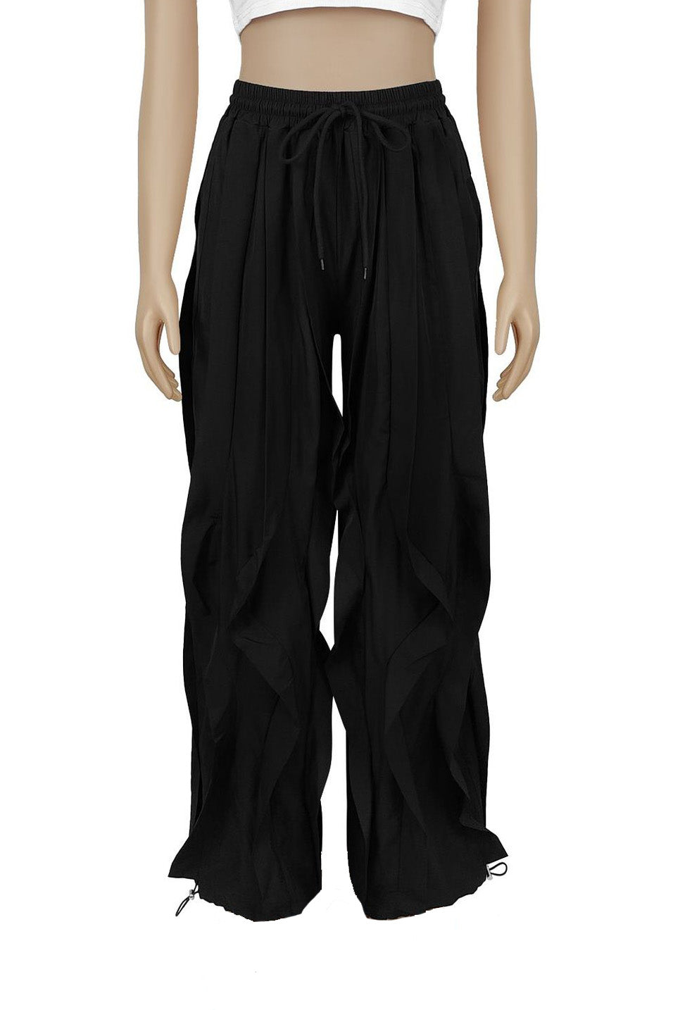 Pleated Wide Leg Casual Pants Lavish Daily