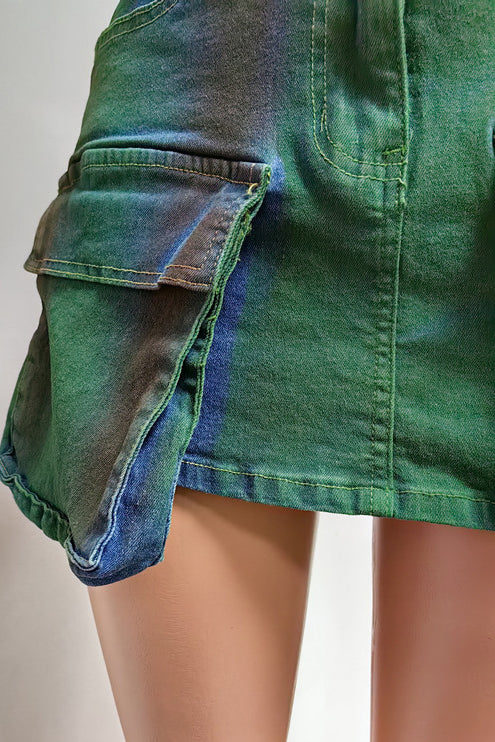 Cargo Denim Skirt Set Lavish Daily