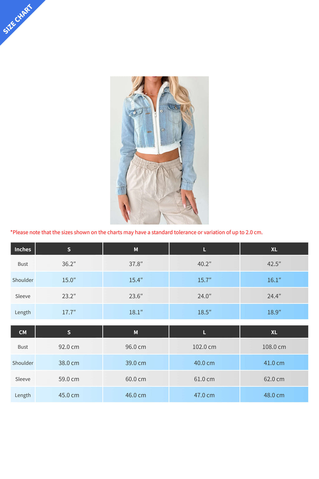 Cropped Layered Denim Jacket Lavish Daily