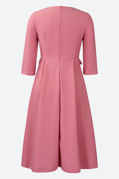 Elegant Solid Pleated Dress Lavish Daily