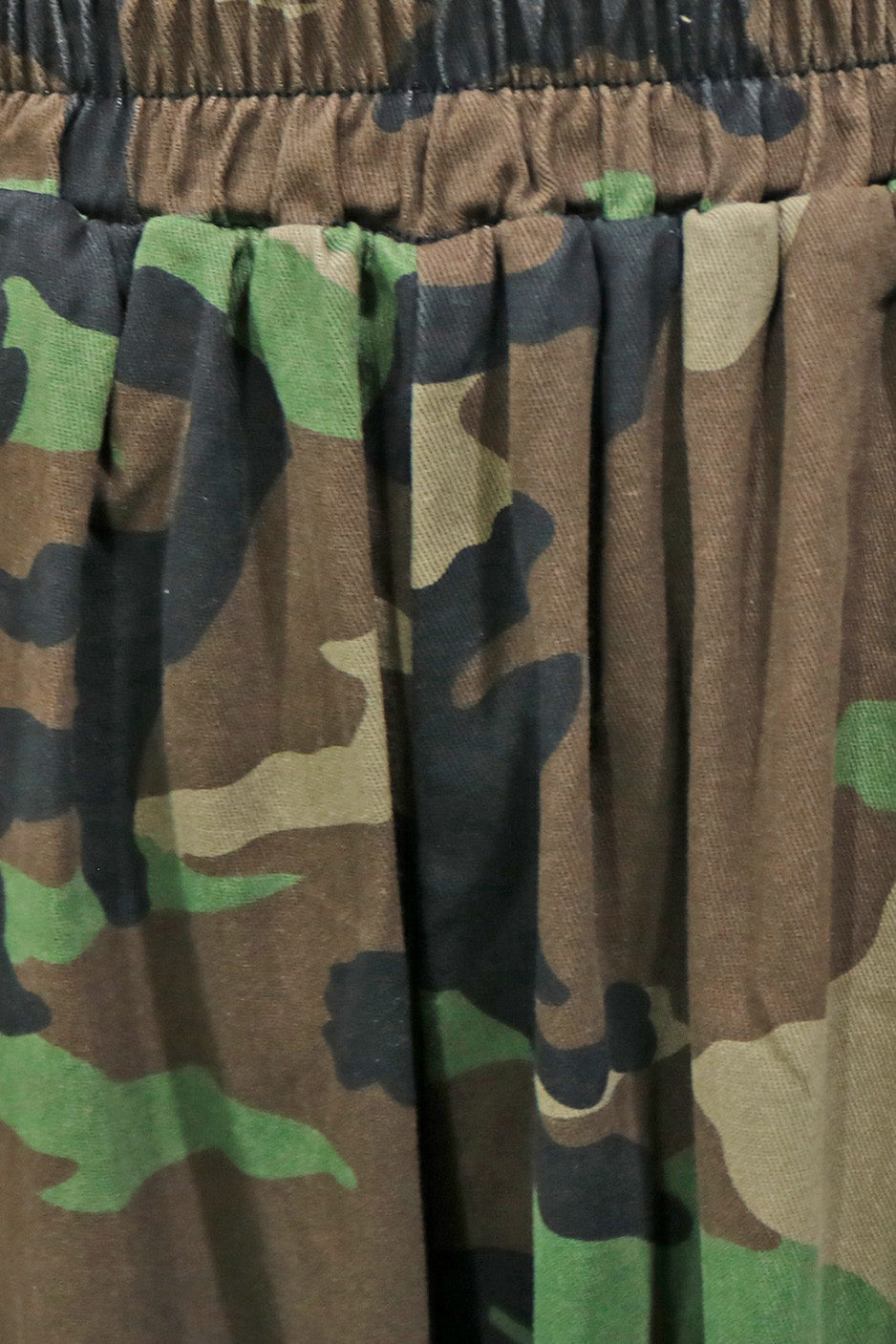 Camo Print Elastic Waist Capri Jeans Lavish Daily