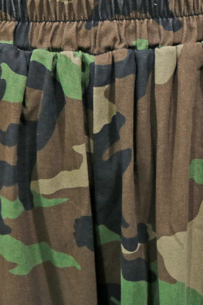 Camo Print Elastic Waist Capri Jeans Lavish Daily