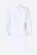 Mesh Sleeve Beaded Mini Dress Lavish Daily