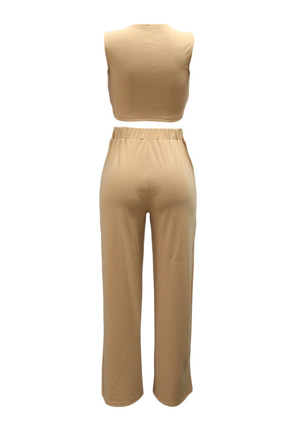 Sleeveless Top and Slim Pants Set Lavish Daily