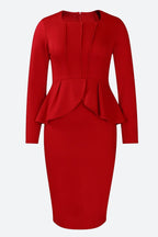 Structured Peplum Midi Dress Lavish Daily