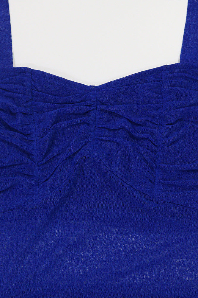 Mesh Sleeveless Tie Slit Dress Lavish Daily