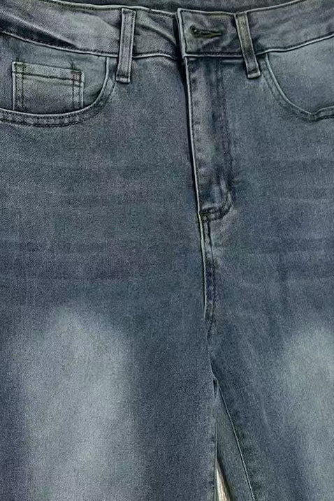 Wide Cuffed Straight Jeans Lavish Daily