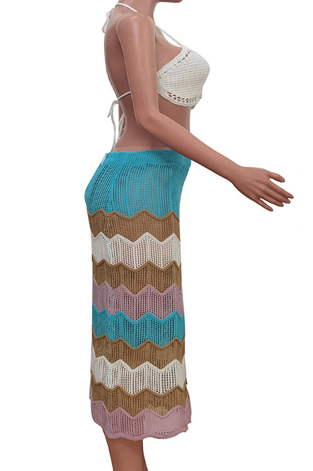 Multi Colour Stripe Knitted Sets Lavish Daily