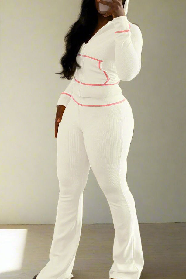 Waffle Sleeve Raglan Hooded Suit Lavish Daily