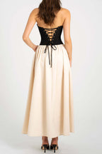 Colorblock Strapless Sleeveless Dress Lavish Daily