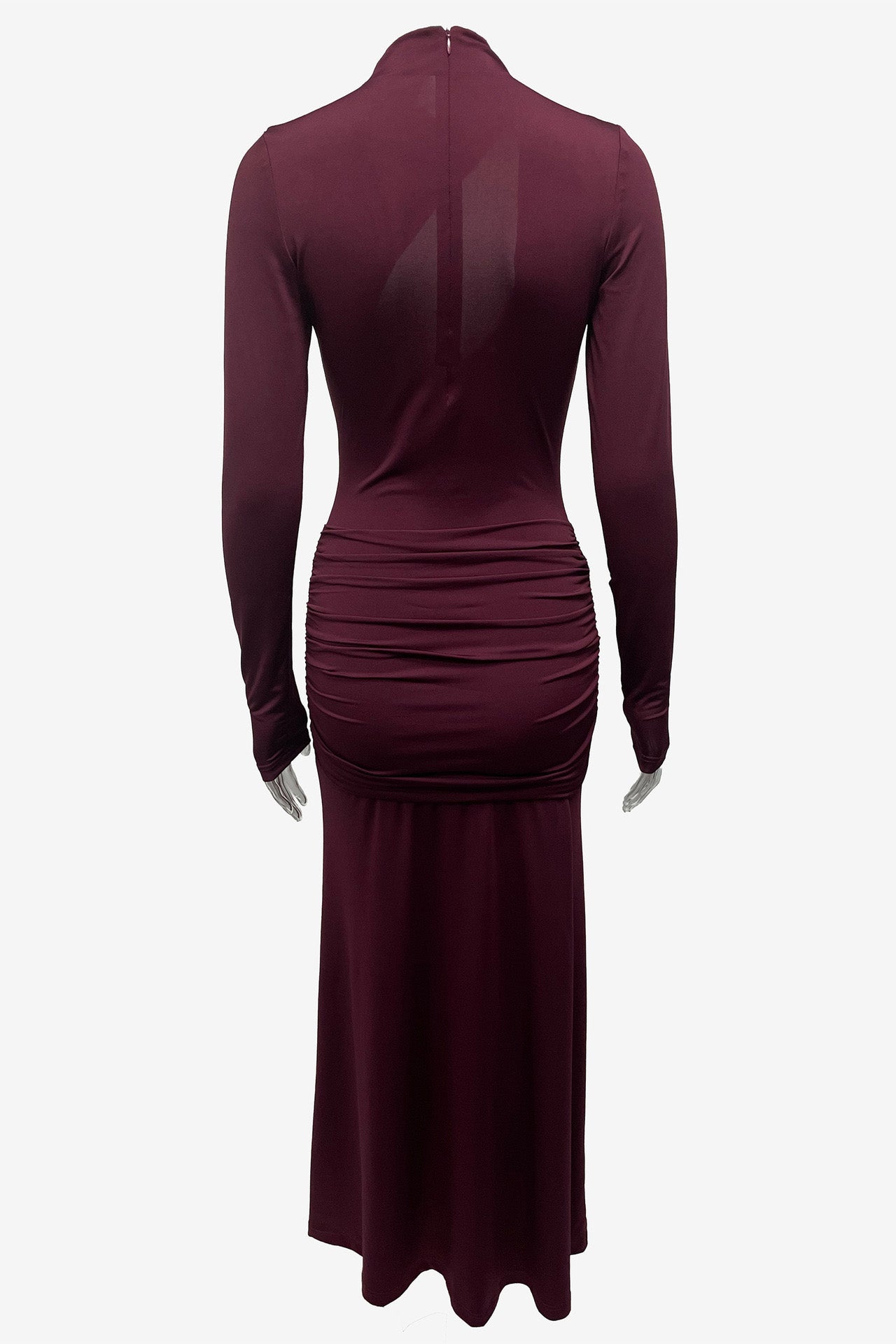 Solid Long Sleeve Cutout Bodycon Dress LavishDaily