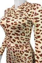 Leopard Print Zipper Jacket And Flared Pants Lavish Daily