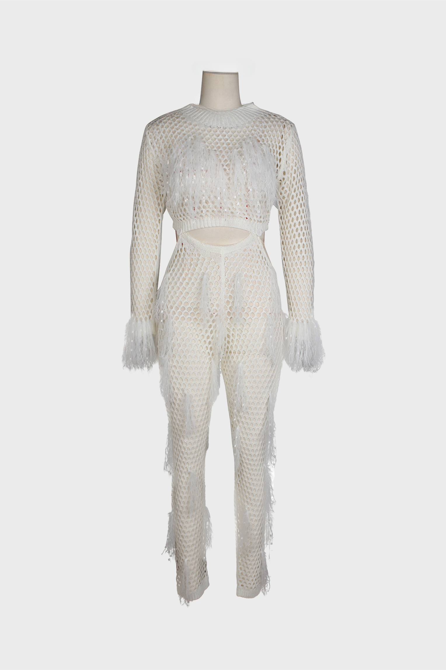 Knitting Hollow Sequin Jumpsuits Lavish Daily