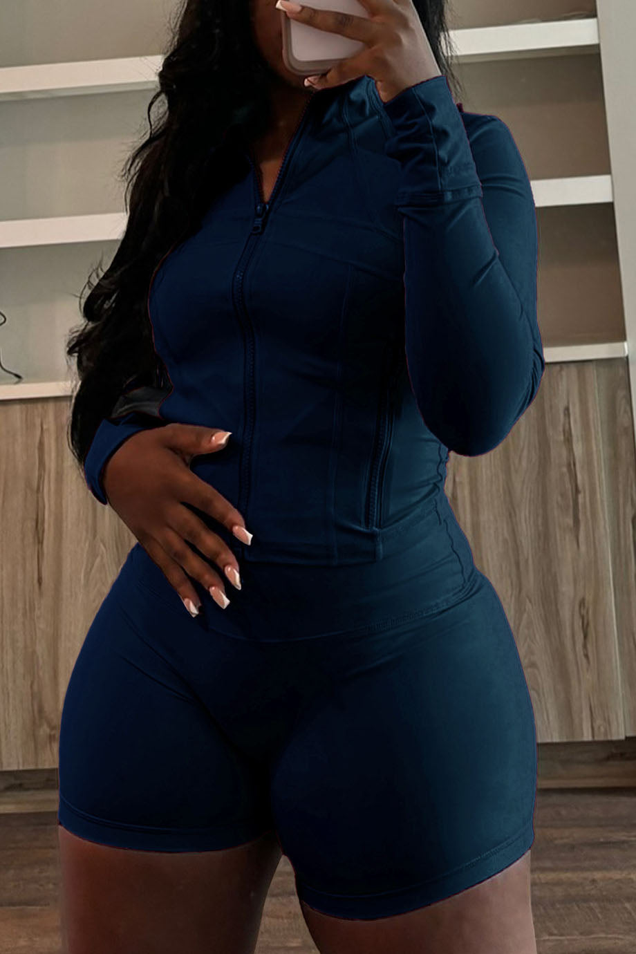 Long Sleeve Crop Top and Shorts Set Lavish Daily