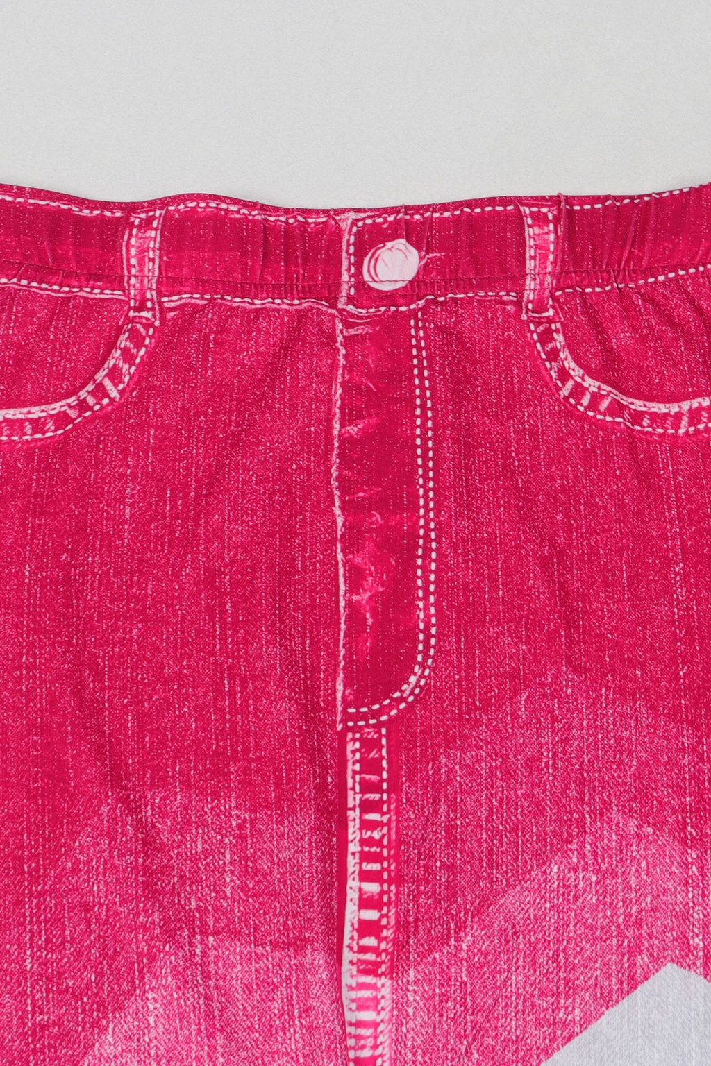 Chevron Denim Effect Skirt Set Lavish Daily