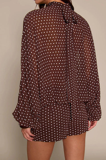 Polka Dot Sheer 2-Piece Shorts Set Lavish Daily