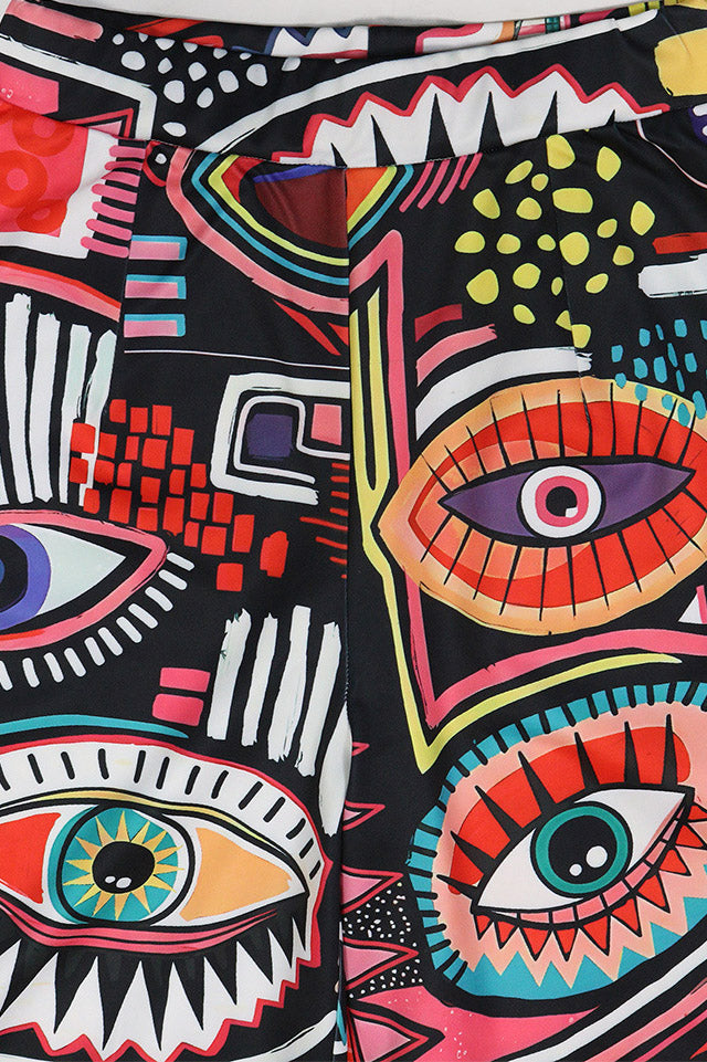 Printed Two Piece Set with Wide Leg Pants Lavish Daily