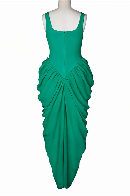Draped V-Waist Chiffon Maxi Dress Lavish Daily
