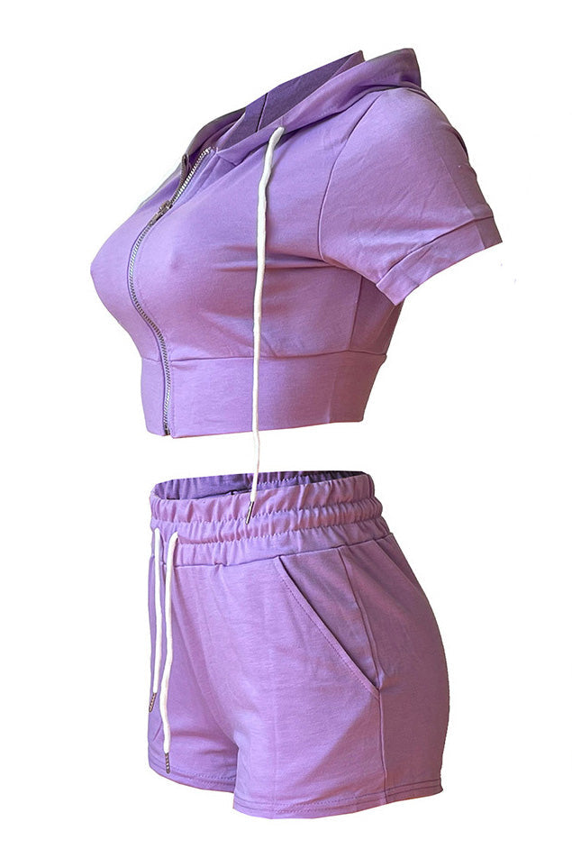 Crop Top Hoodie Short Set Lavish Daily