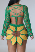 Sunflowers & Sunset Crochet Skirt Set Lavish Daily