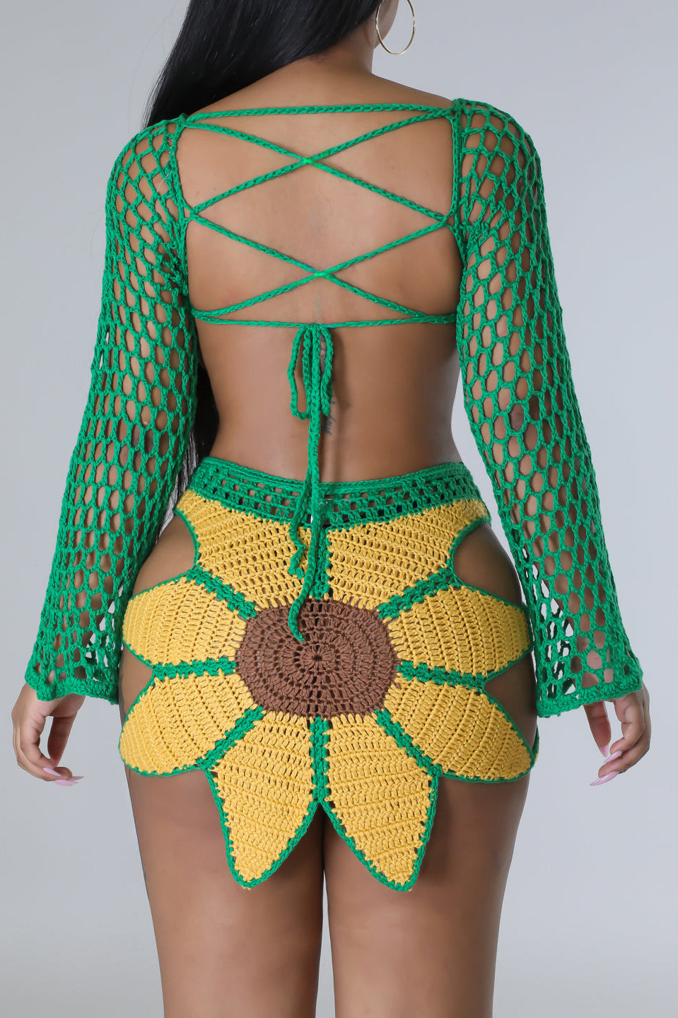 Sunflowers & Sunset Crochet Skirt Set Lavish Daily