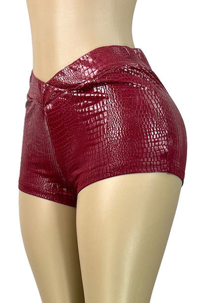 Stretch Faux Leather Bodycon Shorts Lavish Daily