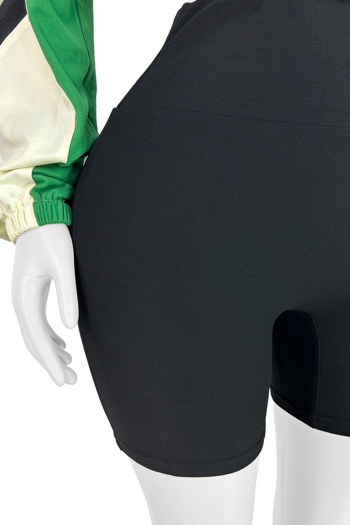 Colorblock Zip-Up Long Sleeve Top & Shorts Set Lavish Daily