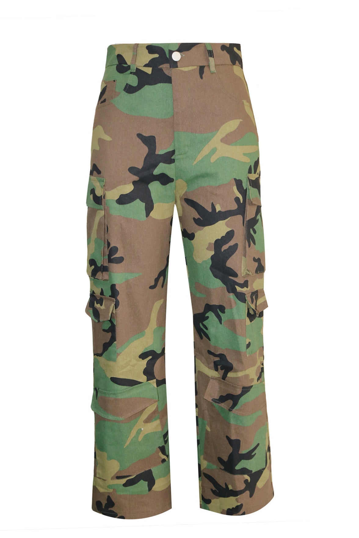 High-Rise Classic Camo Multi-Pocket Cargos Lavish Daily