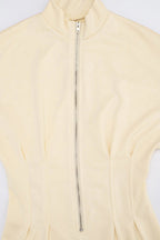 Long Sleeve Zip-Up Stand Collar Sweatshirt Dress Lavish Daily