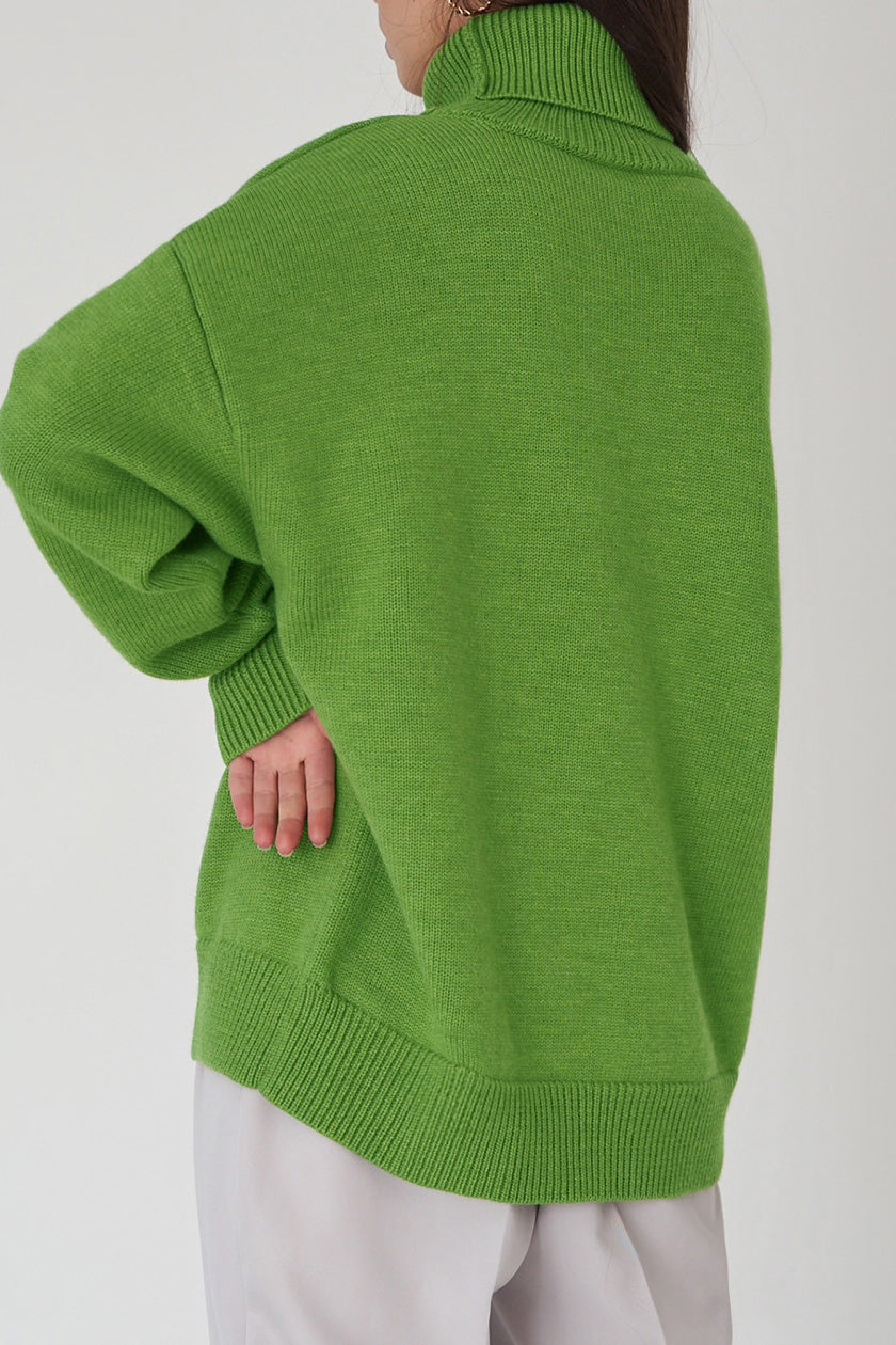 Turtleneck Long Sleeve Sweater Lavish Daily
