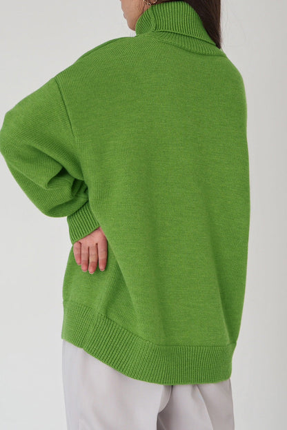 Turtleneck Long Sleeve Sweater Lavish Daily