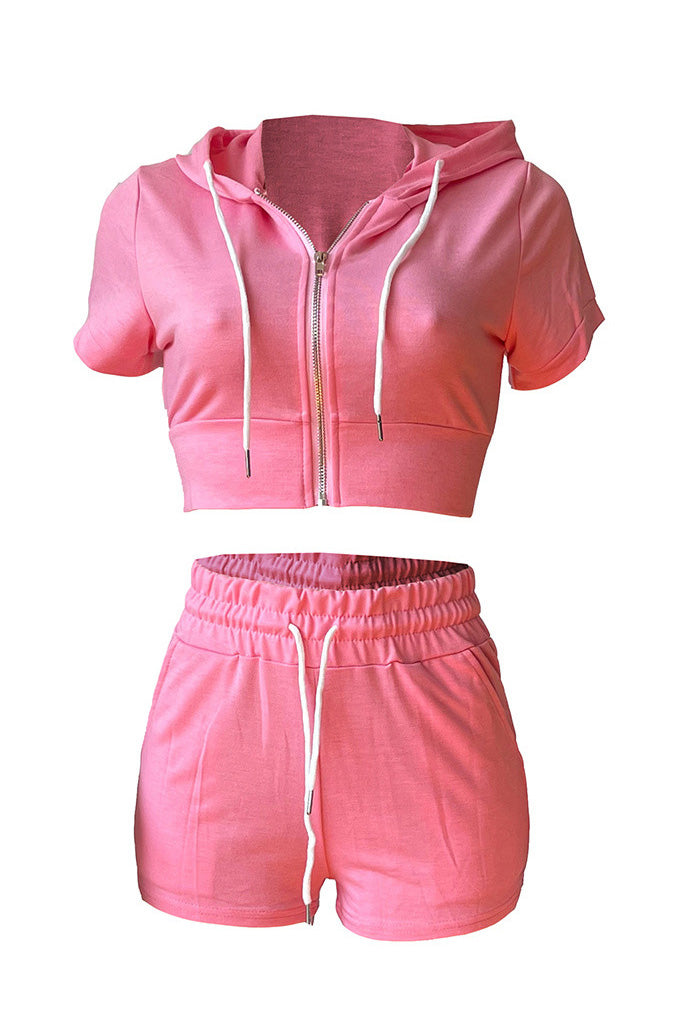 Crop Top Hoodie Short Set Lavish Daily
