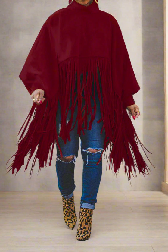 Plus Size Fringe Poncho Lavish Daily