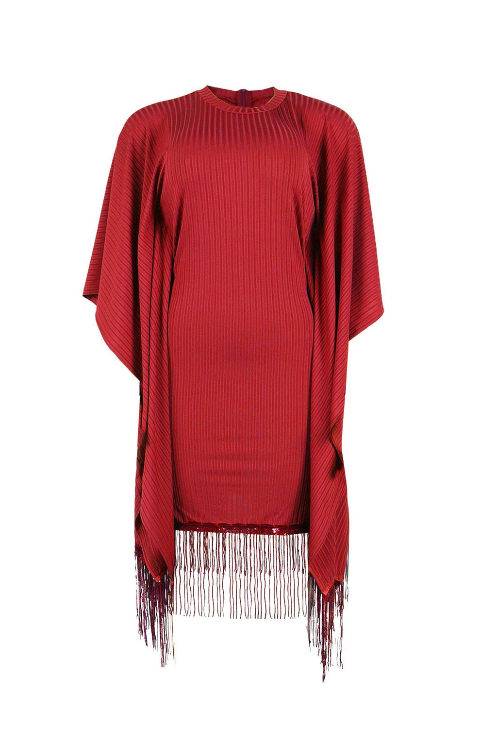 Sequin Fringe Batwing Sleeve Bodycon Dress Lavish Daily