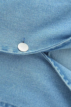 Slim Light Blue Denim Button Maxi Dress Lavish Daily