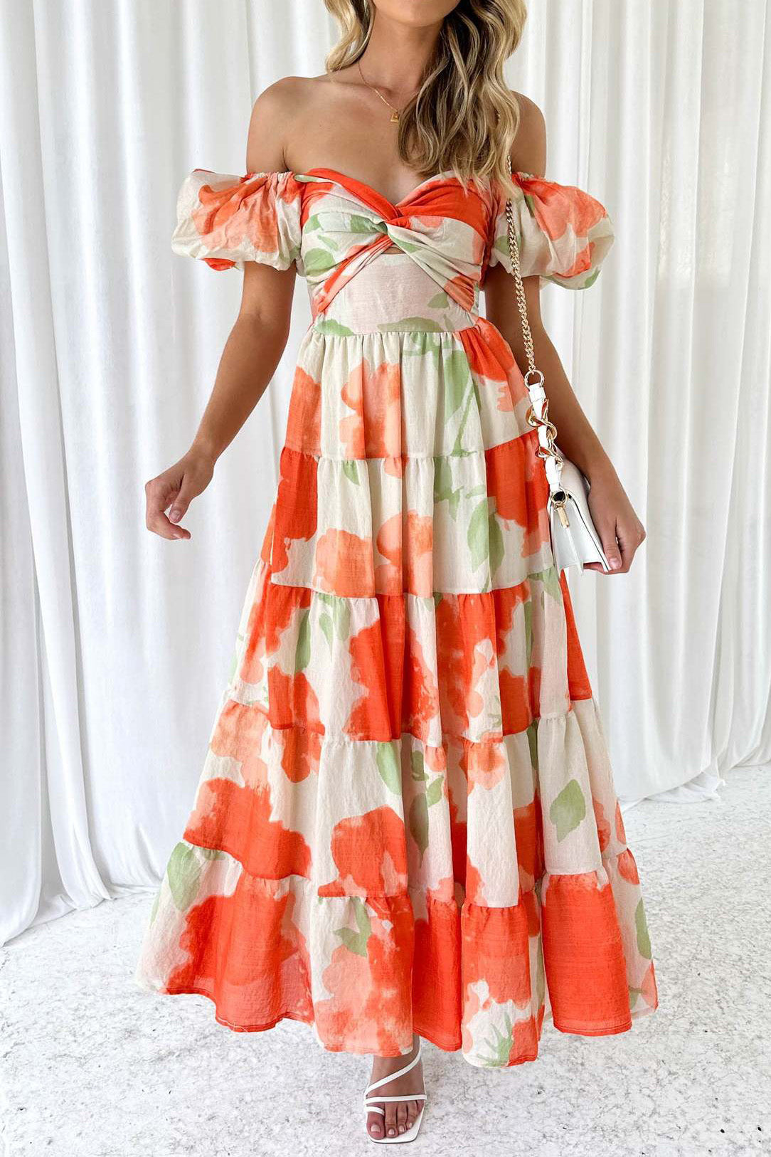 Seaside Printed Puff Sleeve Dress Lavish Daily