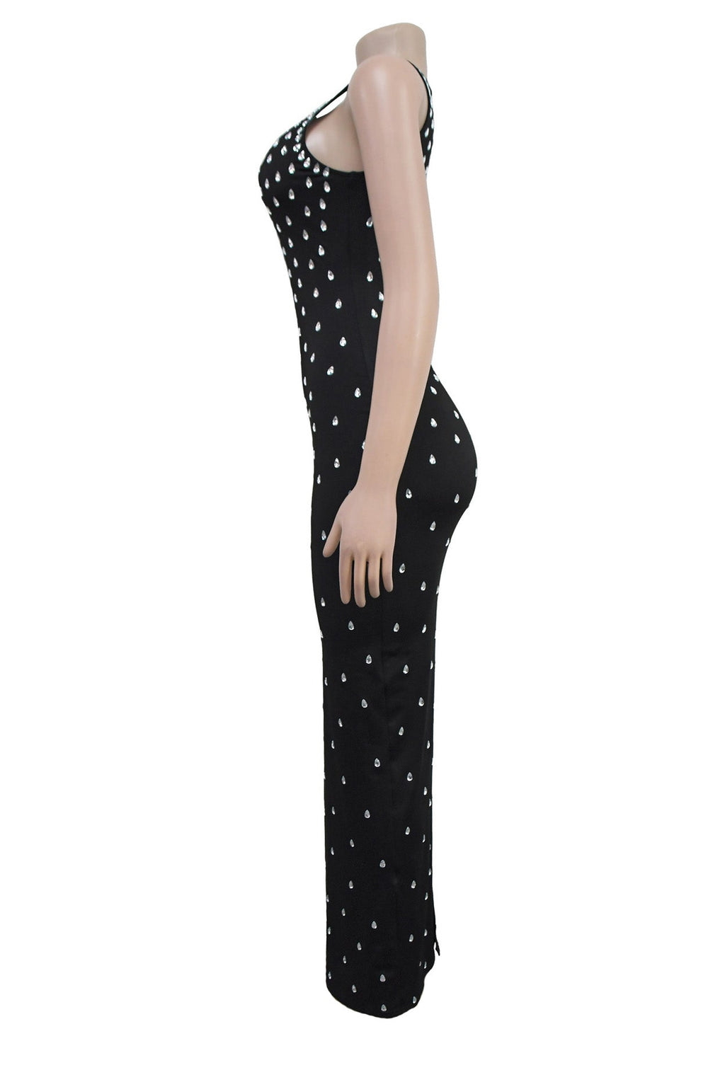 Fitted Dress With Crystal Embellishments LavishDaily