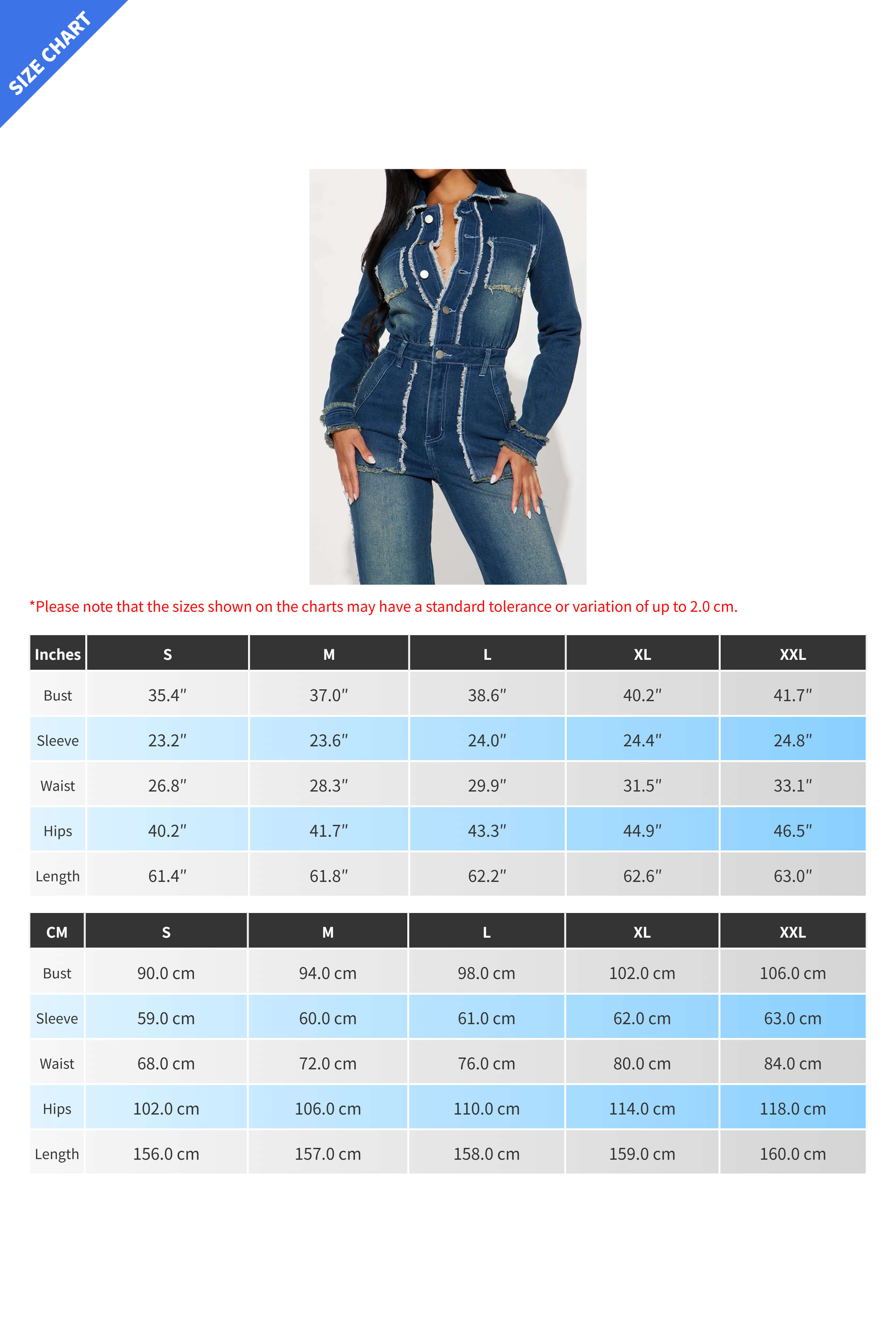 Raw-Edge Long Sleeve Stretch Denim Jumpsuit Lavish Daily