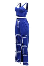 Stretch Sling Crop Vest Slit Wide Leg Pants Set Lavish Daily