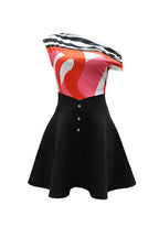 Off Shoulder Printed Mini Dress Lavish Daily