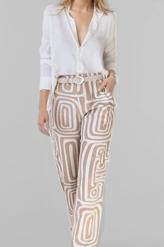 Loose Shirt & Pants Set Women's Workwear Lavish Daily