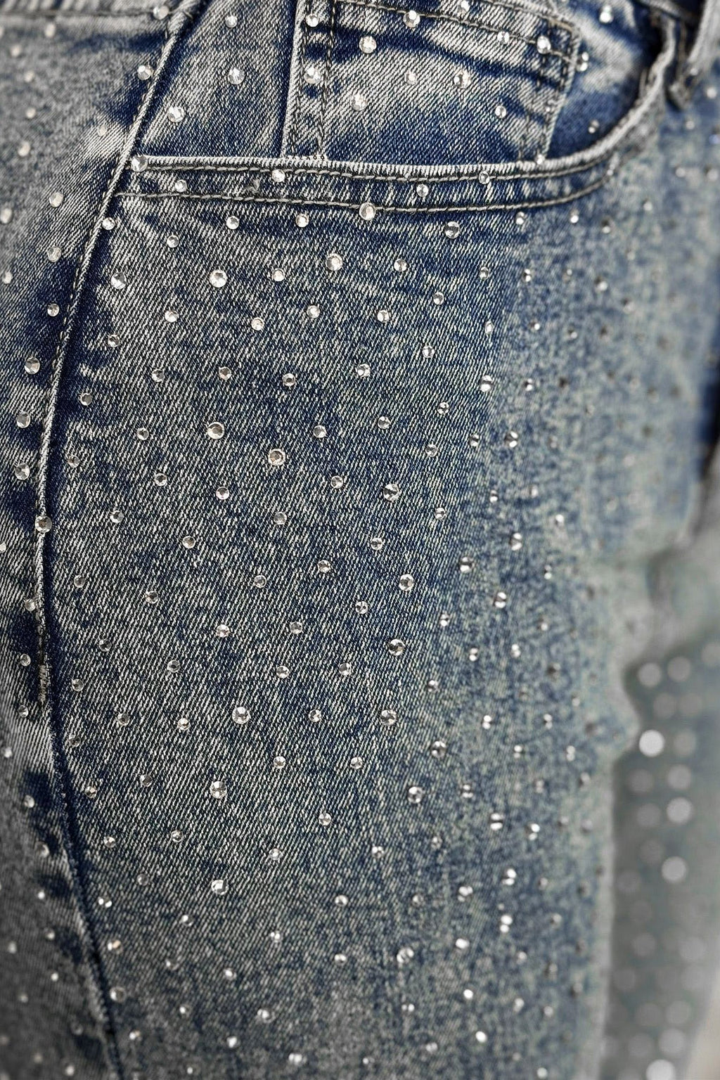 Rhinestone Skinny Raw Hem Jeans Lavish Daily
