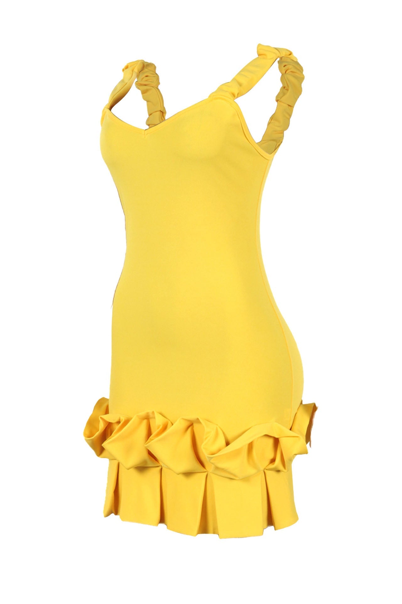 Ruffle Hem Bodycon Party Mini Dress Lavish Daily